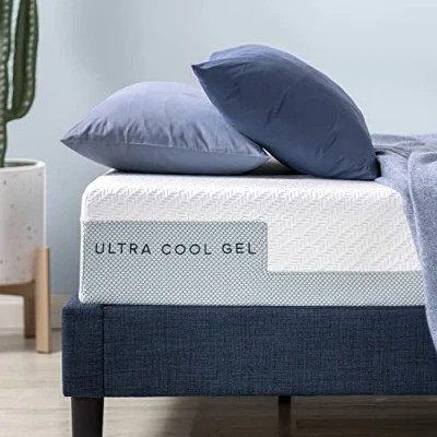 Immagine di Zinus Ultra Cool Gel Materassi in Schiuma, Memory Foam Tessuto, Bianco, 180 x 200 cm