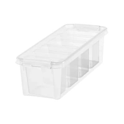 Immagine di SmartStore Scatola di stoccaggio piccola in plastica da 3.5L con 4 inserti e coperchio Garanzia 10 Anni Sicura per Alimenti Chiusura Clip L38 x P14 A11 cm