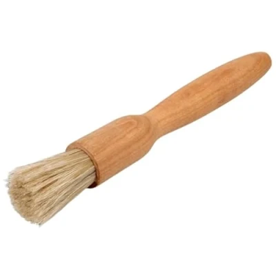 Immagine di Teemando pennello domestico con setole naturali in legno di ciliegio, rotondo, oliato, larghezza: 2,5 cm, lunghezza: 18 da forno