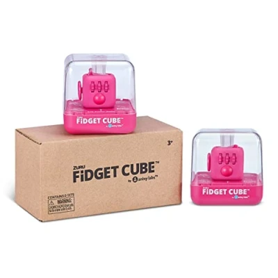Immagine di Fidget Original Cube rosa, giocattolo antistress, sensoriale, rosa (confezione da 2)