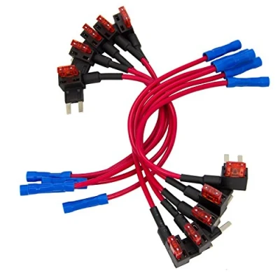 Immagine di WinPower 10 Pezzi 12V Auto fusibile ACS TAP Adattatore Low Profile Profilo della lama Supporto con 10A