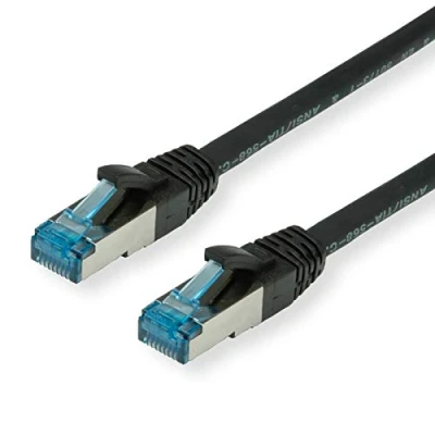 Immagine di Value 21.99.1961 RJ45 cavo di rete, patch CAT 6A S/FTP 1.00 m Nero doppia schermatura, Privo alogeni, Ritardante fiamma 1 pz.