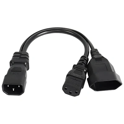 Immagine di CERRXIAN cavo di alimentazione splitter EURO Y da C14 a C13 + IEC 14 maschio 13 femmina e CEE7/16 estendere conversione per computer, monitor