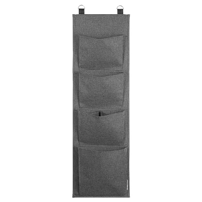 Immagine di Bigso Box of Sweden Portaoggetti da appendere a porta e parete Organizer con 4 scomparti per scarpe, accessori molto altro bagno in poliestere cartone grigio