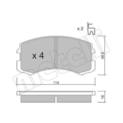 Immagine di METELLI 22 0736 0 Kit pastiglie freno con segnalatore acustico usura MITSUBISHI: Lancer 7 Limousine,