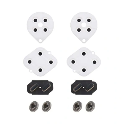 Immagine di ECSiNG 2 set di tamponi per pulsanti in silicone conduttivi controller ricambio pulsante riparazione kit contatti compatibile con Super SNES