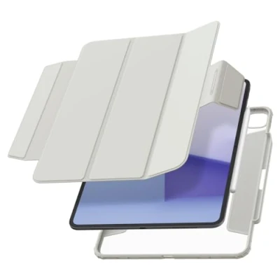 Immagine di Spigen Cover AirSkin Pro Compatible with iPad 13 polici (2024) 7a Generazione con coperchio magnetico staccabile, retro trasparente e portamatite Grigio