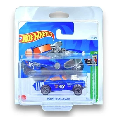 Immagine di Hot Wheels Volvo P1800 Gasser HW Reverse Rake 4/5 HTB92 Short Card Blu Mattel 2024 1:64