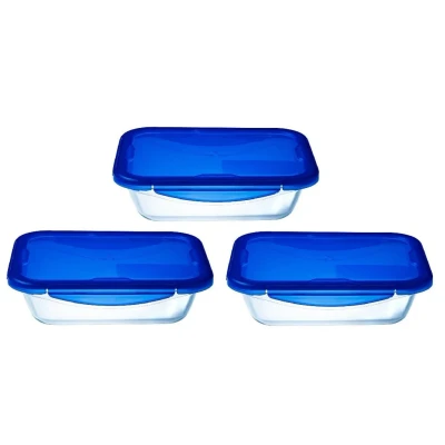 Immagine di Pyrex Food storage containers with lid Cook &amp; Go low 800 ml 3 Piece