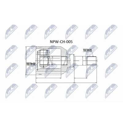 Immagine di NTY NPW CH 005 Kit Giunto Omocinetico Assale anteriore Sx