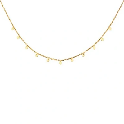 Immagine di Catena di monete con piastre rotonde in acciaio inossidabile I Collana filigrana per donne (Oro)