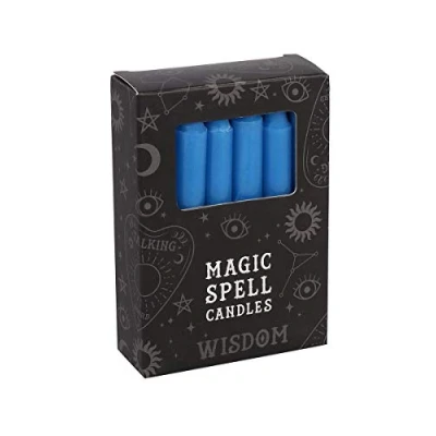 Immagine di Grindstore Magic Magell Wisdom Set di 12 candele blu, 10 cm, 10,3 x 7,3 2,5 cm