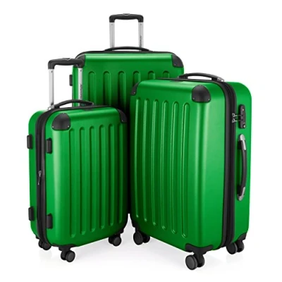 Immagine di HAUPTSTADTKOFFER SPREE Set di 3 valigie, Valigie rigide, Trolley con 4 doppie ruote, Bagaglio da viaggio opaco, viaggio, TSA, (S, M e L), Verde
