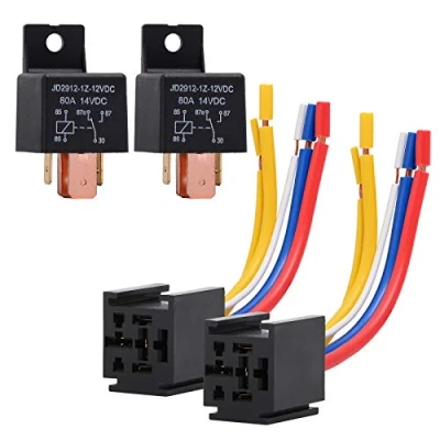 Immagine di Ehdis Relè Universale con Imbracatura di Socket 12V 80A 5 Pin camion dell&#039;automobile motore Heavy Duty On/Off Normalmente aperto SPDT Relay Plug fili