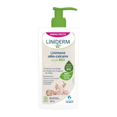Immagine di Liniderm Bottiglia con pompa per linimento olio calcare biologico, 480 ml