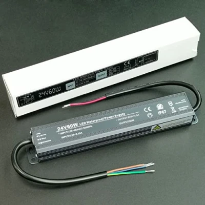 Immagine di Alinana Alimentatore 24v 60W, Trasformatore 220v Impermeabile IP67, 2,5A per Luci LED, Cartelloni Pubblicitari e Telecamera di Sicurezza Esterno
