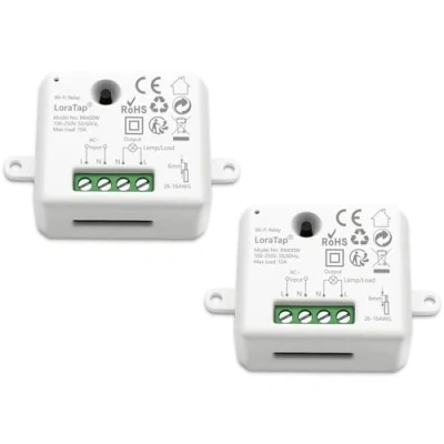 Immagine di LoraTap Modulo Interruttore a Relè WiFi Smart Switch con Timer, Telecomando per Smartphone, Automazione Domestica, Fai Da Te, Incasso, Compatibile Alexa
