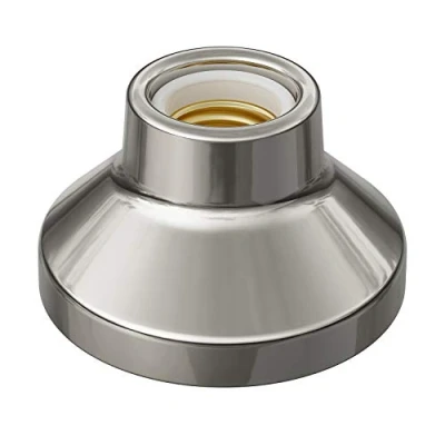 Immagine di ledscom.de Plafoniera/porta lampada ELEKTRA, porcellana, argento lucido, 1x E27 max. 300W, Design da bar, d&#039;atmosfera, Base per E27, 1 luce, Trend, Cucina, Tavolo pranzo, Camera