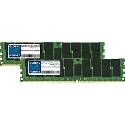 Immagine di GLOBAL MEMORY Kit di Memoria RAM DDR4 da 64 GB (2 x 32 GB) 2133 MHz PC4 17000 288 PIN ECC REGISTRATA DIMM (RDIMM) Compatibile con Server/Workstation/schede Madri (Kit Chip a 4 Livelli)