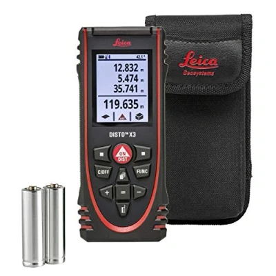 Immagine di Leica DISTO X3 robusto metro laser (grado di protezione IP65) con Bluetooth (associazione tramite app) per le misure della distanza nelle condizioni difficili (utilizzabile negli ambienti interni)