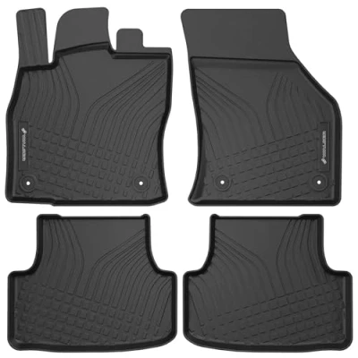 Immagine di WALSER tappetini premium per auto compatibili con Seat Leon 2012 2021, VW Golf VII Variant 2013 Oggi, T Roc 2017 in gomma 100% su misura made EU