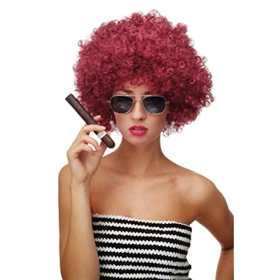 Immagine di WIG ME UP Parrucca Afro Anni 70 Party Funk Disco Foxy Colore Rosso Granata PW0011 P67