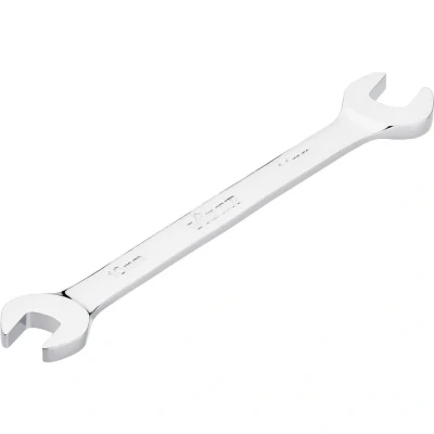 Immagine di Vigor chiave a forchetta doppia, profilo esagonale esterno V7730 10 x 11, larghezza 11 mm, cromata e lucidata, adatta per tutti i bulloni, lunghezza 156 mm