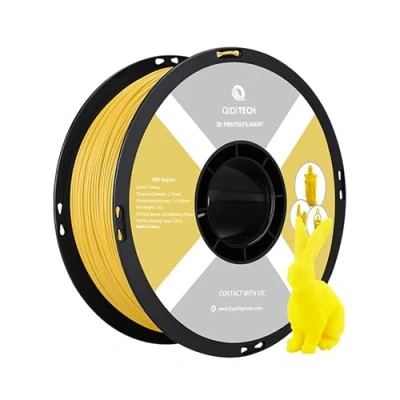 Immagine di QIDI TECH Filamento ABS Rapido 1,75mm, Stampante 3D 1 kg (2.2lbs), Adatto per la Stampa ad Alta Velocità, alla Maggior Parte Delle Stampanti FDM, Altamente resistente, Giallo