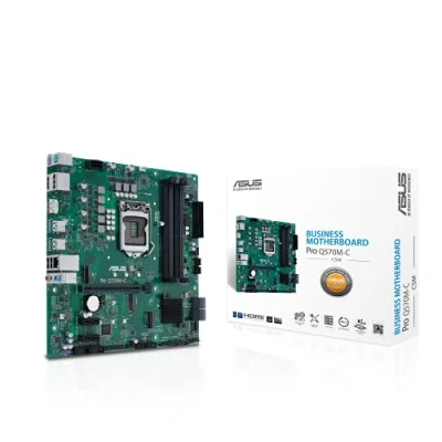 Immagine di ASUS PRO Q570M C/CSM Scheda Madre microATX, Intel Q570, LGA1200, DDR4, PCI 4.0, LAN 1Gb, 7.1 Surround, 2xM.2, 6xSATA 6GB/s, USB 3.2 Gen 2, vPro, Control Center Express, Verde/Nero