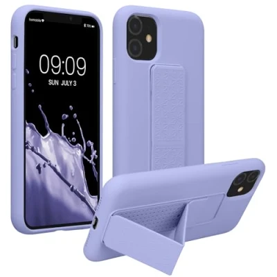 Immagine di kwmobile 1x Custodia Compatibile con Apple iPhone 11 Cover Supporto Dita Back Case per Smartphone Protezione Gommata lavanda