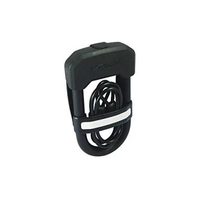 Immagine di Hiplok DC, Lucchetto ad arco con cavo in acciaio aggiuntivo, Unisex, ALL BLACK, Chiusura: 13,5 cm x 7 + 100