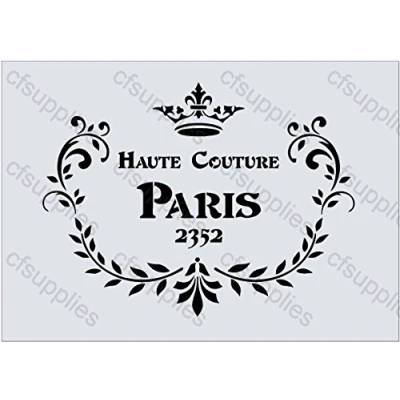 Immagine di Stencil A5, stile shabby chic, francese, per mobili, tessuto, vetro, riutilizzabile, in Mylar (78)