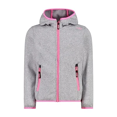 Immagine di CMP Giacca in Knit Tech da bambini con cappuccio fisso, Argento Pink Fluo, 176