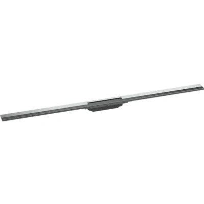 Immagine di hansgrohe RainDrain Flex set di canalina doccia accorciabile, canale drenaggio 1200 mm, scarico a pavimento della doccia, cromo