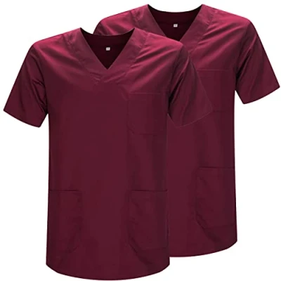 Immagine di MISEMIYA Confezione 2 Pz Sanitari CASACA Unisex Divise SANITARIE MEDICHE RIF. 817 * Medium, Granato 21