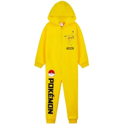 Immagine di Pokémon Pigiama Intero Bambino Pigiamone in Pile Caldo 7 14 Anni Pigiami Interi Bambini con Cappuccio Pikachu Gadget Regalo (Giallo, 9 10 Anni)