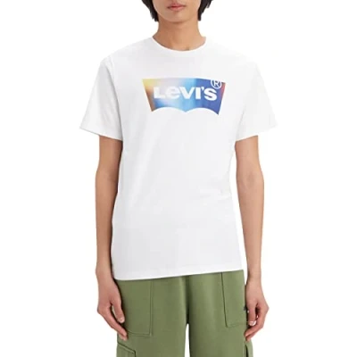 Immagine di Levi&#039;s Graphic Crewneck BW FILL SSNL Tshirt con stampa, Uomo, Taglia: Medium, Silvertab glow wm du