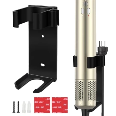 Immagine di Lauviomify Supporto Parete per Arricciacapelli,Supporto Dyson Airwrap, Arricciacapelli Porta Organizzatore vari cilindri di arricciacapelli, piastre, spazzole liscianti