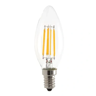 Immagine di Velamp Lampadina LED a filamento, Oliva C35, 4W/470lm, base E14, 2700K