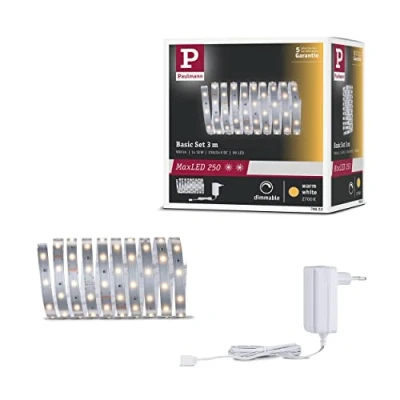 Immagine di Paulmann MaxLED Stripe Basic 79852 Kit base striscia LED con spina 24 V 3 m Bianco caldo 1 pz.
