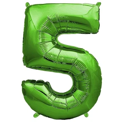 Immagine di envami® Palloncini Compleanno 5 Anni Verde 101 CM Palloncino Numero Numeri Gonfiabili Decorazioni Vola con l&#039;Elio
