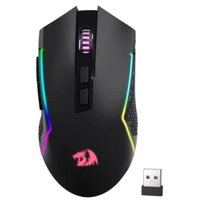 Immagine di Redragon Mouse da gioco wireless M693, 8000 DPI con cavo/wireless connessione a 3 modalità, BT e 2.4G, 7 pulsanti macro, capacità di alimentazione durevole per PC/Mac/Laptop
