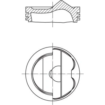 Immagine di MAHLE ORIGINAL 028 PI 00124 000 Pistone 84,5 per cilindro 1 3 con porta fascia elastica, senza canale raffreddamento AUDI: Q5