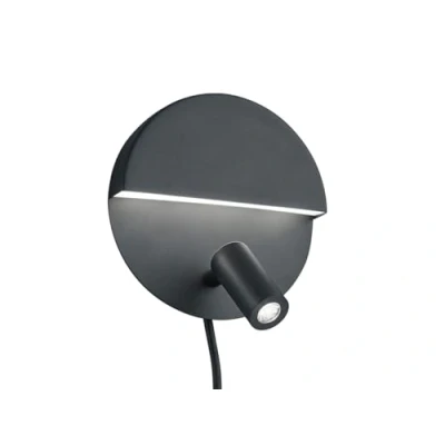 Immagine di Trio Leuchten Lampada da parete a LED Mario 222370232, in metallo nero opaco, con 6 Watt + 2,3