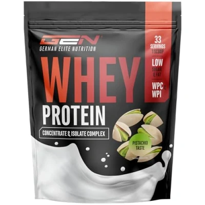 Immagine di Proteine whey in polvere 1000 g (Pistacchio) con contenuto isolato fino a 22 di per porzione solubili istantanee BCAA ed EAA