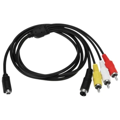 Immagine di ECSiNG Cavo audio video VMC 15FS 30FS per fotocamera digitale a 10 pin, compatibile con videocamere Handycam Sony DCR SR90/DPP EX50/HDR CX7/HDR FX7 (1,5 m)