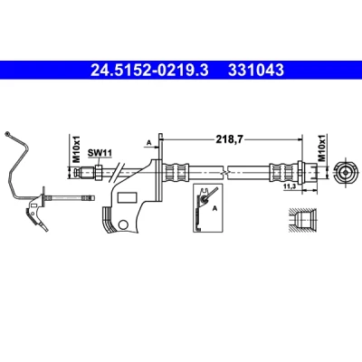Immagine di ATE 24.5152 0219.3 Tubi Freno 230 M10x1 OPEL: Astra H Hatchback