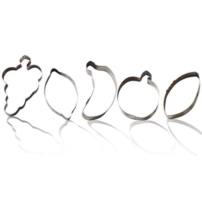 Immagine di Zenker 44854 Set 5 formine tagliabiscotti (UVA, Banana, Mela, Limone, Avocado), Acciaio Inox