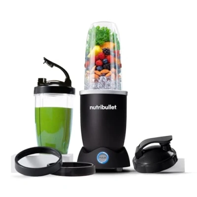 Immagine di Nutribullet Pro 1200, Frullatore Elettrico, Tritatutto, Smoothie, Tritatutto Multifunzione, 1200w di potenza, bicchieri da 700ml e 900ml, nero, NB120MB