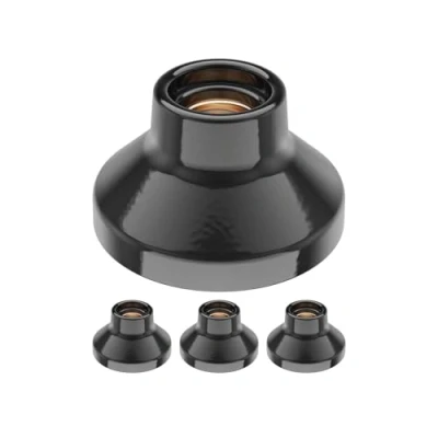 Immagine di ledscom.de 4 pezzi plafoniera/porta lampada ELEKTRA, porcellana, nero lucido, 1x E27 max. 300W